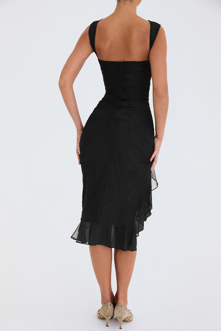 Elegant Ruffle Midi Dress